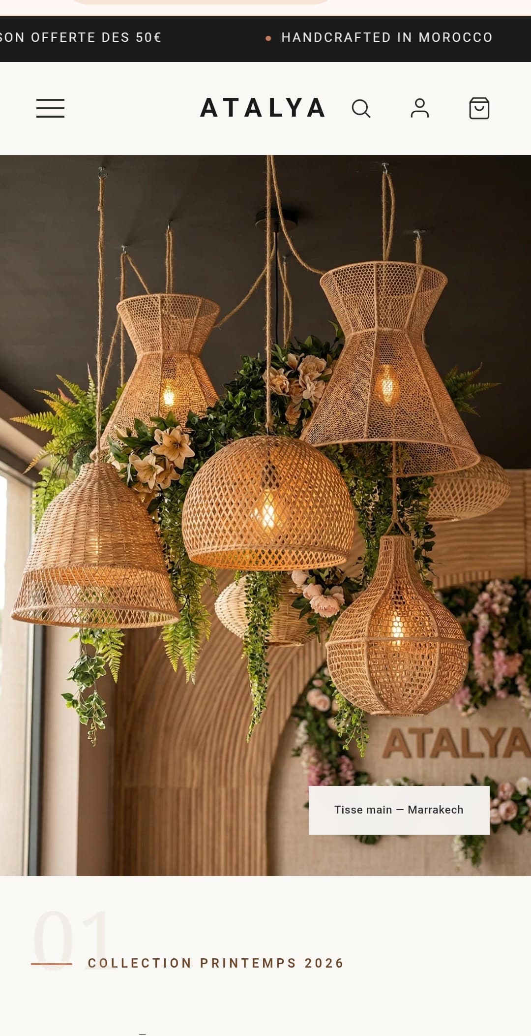 Accueil de la boutique Maison ATALYA sur mobile